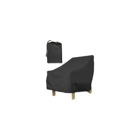 Housse de chaise de jardin avec assise profonde, housse imperméable 210D pour chaises de terrasse, coupe-vent et UV avec sac de rangement 80x85x91 cm (1/5)