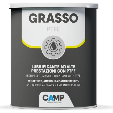 Camp GRASSO PTFE, Grasso lubrificante sintetico a base di PTFE ad alte prestazioni, Effetto anti-usura e anti-grippaggio, 1 kg