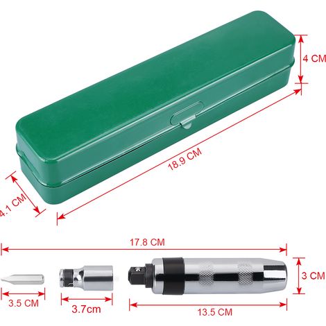 Kit de 14 tournevis à percussion 1/2" avec coffret métallique, outil à main réversible pour la réparation (1/5)