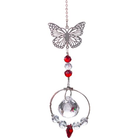 Lustre, attrape-soleil, boule de cristal, prisme, pendentif papillon, prisme pour fenêtres, plantes, mariage (1/5)