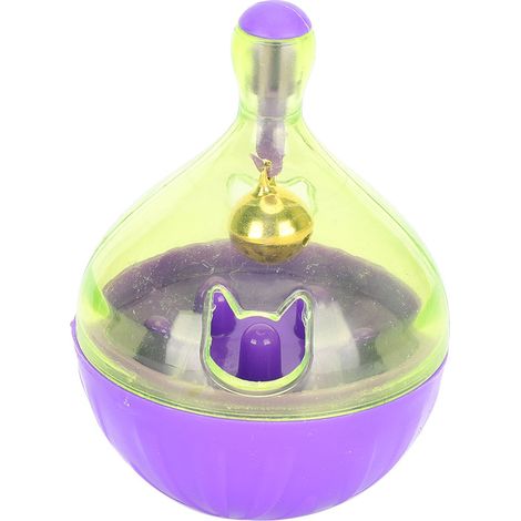 Bol amusant pour animaux de compagnie, Roly Poly, boule de fuite de nourriture, jouet interactif pour chat et chien, ABS violet (1/5)