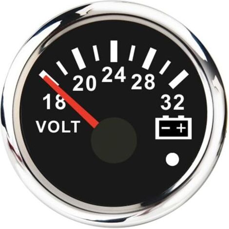 52-mm-Voltmeter (18–32 V, 24 V) für LKW, ATV, UTV mit roter Hintergrundbeleuchtung und Alarm im Angebot (1/5)