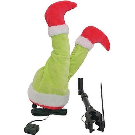 Décoration de Noël unique en peluche avec jambes qui se balancent, ornement de festival, accessoire de sapin de Noël, charme de Noël vert, Grinch (1/5)