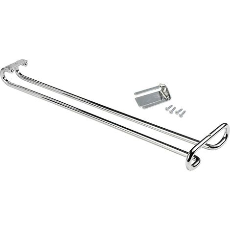 Emuca Portabicchieri per mobili a 1 linea, lunghezza 410 mm, Acciaio, Cromato lucido