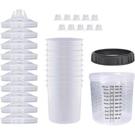 ensemble de pulvérisation de peinture avec réservoir et godet de mélange 600 ml (1/5)