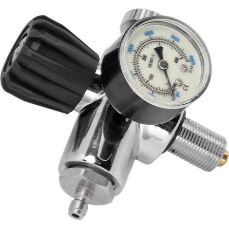 Manomètre de pression pour bouteille de plongée 6000 psi (400 bar), filetage M18x1,5, double échelle, lumineux. (1/5)