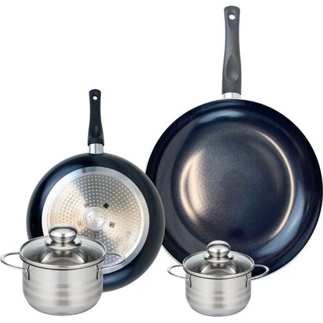 Ensemble de 2 Poêles de cuisson 24 et 32 cm et 2 faitouts 12 et 14 cm Elo Prima Brillant (1/5)