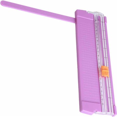 Mini coupe-papier pliable avec règle transparente, sans ébarbures, en acier carbone pour scrapbooking, couleur violette (1/5)