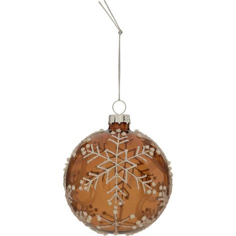 Bdn vetro 80mm scaglia marrone - Feeric lights & christmas