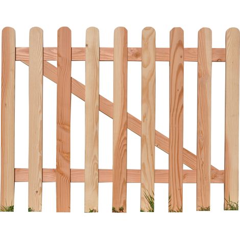 Levigne – Portail 2 vantaux en kit bois Douglas 120 cm – Lames biseautées pour évacuation des eaux – Longueur 300 cm