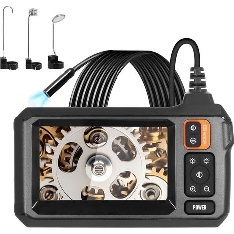 Caméra endoscopique industrielle avec câble flexible de 1 m, caméra étanche IP67 1080p HD 8 mm avec écran IPS 4,3 pouces, 8 LED, aucune application requise (1/5)