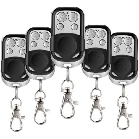 RHG 5 Pcs Telecommande Universelle Portail, 433,92 MHz Télécommande Garage sans Fil à 4 Boutons avec Couvercle Coulissant Porte Clés pour Porte Garage Électrique (1/5)