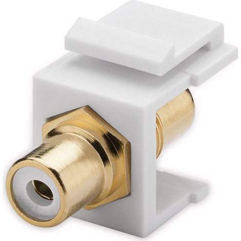 GOOBAY Einbau-Modul 79676, 2x Cinch-Buchse, weiß, vergoldet (1/2)