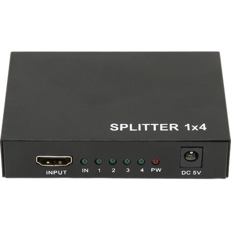 Répartiteur HDMI 1 vers 4, Duplicateur Vidéo 1080P pour Home Cinéma, Alimentation 100-240V UE (1/5)