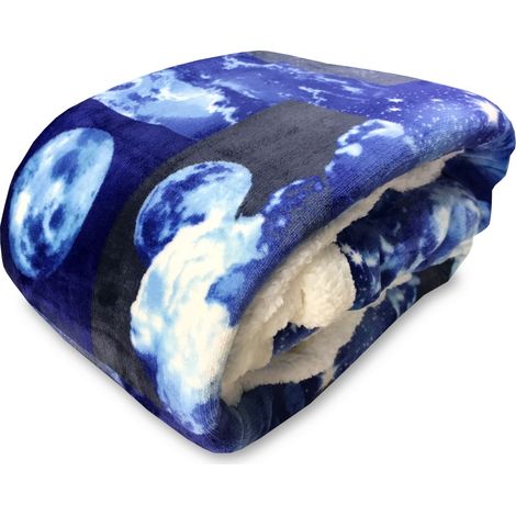 PLAID POLAIRE SHERPA COUVERTURE DE LA LUNE LUNAIRE 1 PLACE