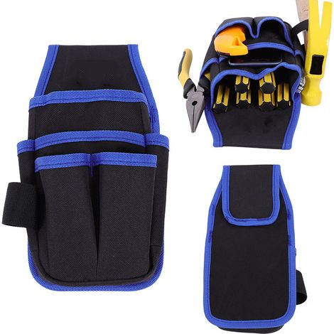 Sac banane multifonctionnelle en tissu Oxford bleu, petite pochette à outils pour électricien (1/5)