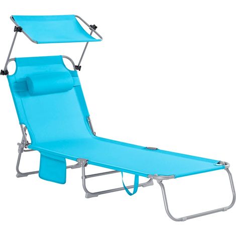 Schaukelliege mit Seitentasche Gartenliege Relaxstuhl Schwungliege für Gärten, Höfe, Strände, Balkone, BLAU