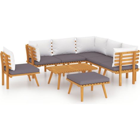 Maison Exclusive - Set Divani da Giardino 8 pz con Cuscini in Massello di Acacia (1/5)