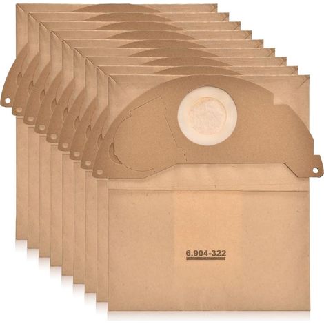 8 pièces 6.904-322.0 Sac d'aspirateur pour Kärcherr, lot de 8 sacs filtrants en papier Sacs filtrants Premium (1/4)