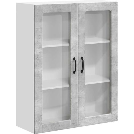 Maison Exclusive - Mobile in vetro da parete LUCCA Grigio Cemento 80 x 31 x 100 cm