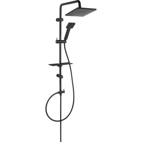 Squerto LUX Duschset mit Regendusche, schwarz (1/2)