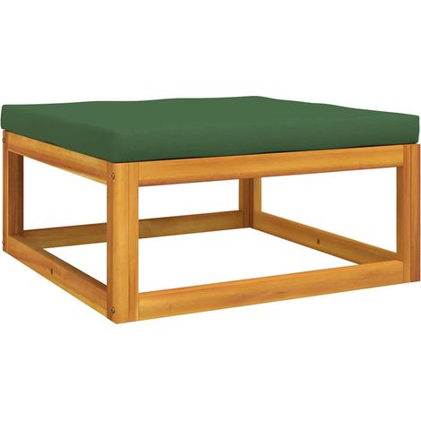 Maison Exclusive - Gartenhocker mit Grünem Kissen Massivholz Akaz