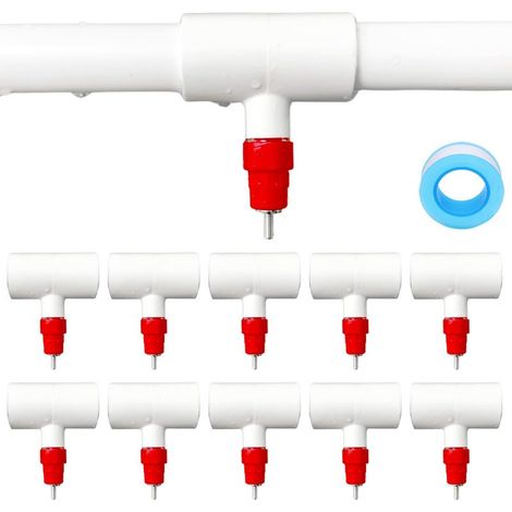 Kit abreuvoir pour poules avec raccords T PVC – Système horizontal 1/2 pouce, DIY. Pour oies, lapins et volailles, eau propre au jardin. (1/5)