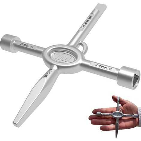 Wrench Square, Triangle For Opening Cabinet and Electrical Cabinet, Technical Room, Meter, Waste Bin Tool For Plumber, Electrician. (1/4)