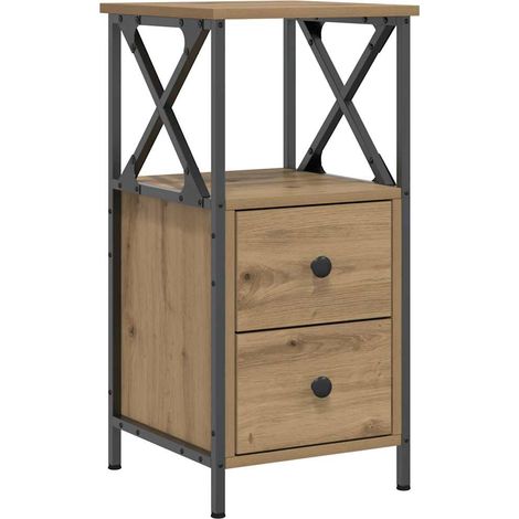 Maison Exclusive - Comodino Rovere Artigianale 34x35,5x70 cm in Legno Multistrato