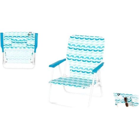 Chaise de plage Aktive pliable bleu polyester 45x40x70 cm