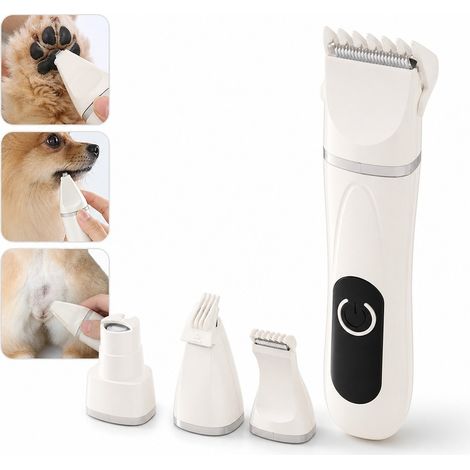 Tondeuse Chien Chat 4 en 1 Affichage Digital Lame Inox ABS Blanc Prise Ergonomique 15 x 3.2 cm (1/5)