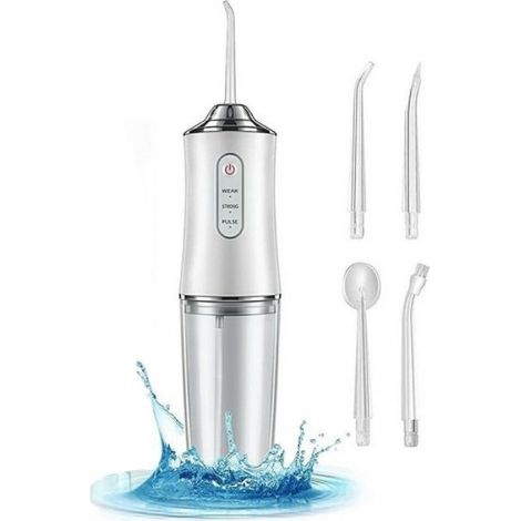 Idropulsore dentale professionale portatile pulizia denti orale + 4 ugelli 6886