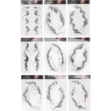 Haartattoo-Aufkleber, Friseursalon, DIY-Haarstyling, Haaraufkleber, Fake-Haaransatz-Aufkleber, 9-teiliges Set YMMR (1/5)