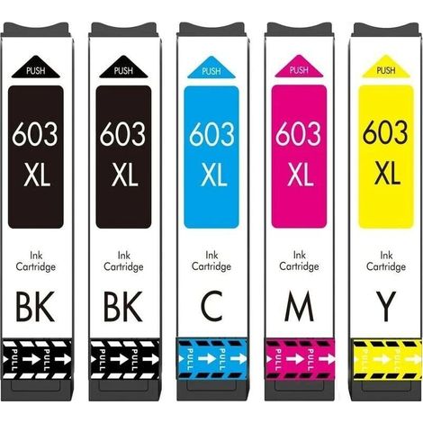 Cartouche 603XL Compatible avec Cartouches Encre Epson 603 603 XL, pour Expression Home XP-2100 XP-2105 XP-3100 XP-3105 XP-3150 XP-4100 XP-4105, Workforce WF-2810 WF-2830 WF-2835 WF-2850 (1/5)