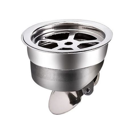 Bouchon anti-odeur pour siphon de sol, clapet unidirectionnel évacuation douche, filtre et joint avec couvercle d'égout, accessoire cuisine ou salle de bains, 1 pièce (modèle court). (1/4)