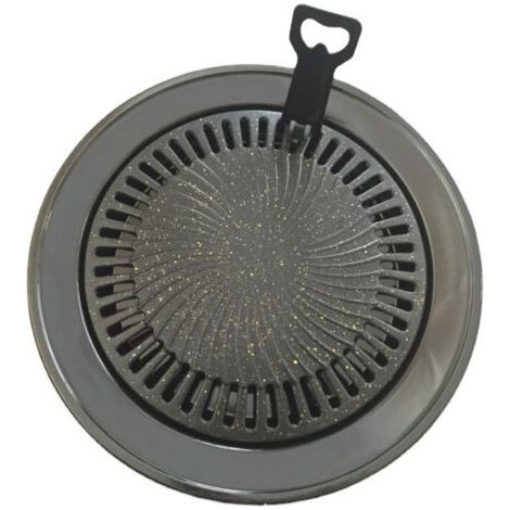 Plat de barbecue rond portable pour le camping en plein air, anti - adhésif à la maison, 30 4 30cm (1/5)