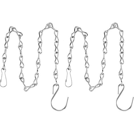 Lot de 2 chaînes de suspension pour mangeoires à oiseaux, jardinières, lanternes et décorations (24 cm, noir)
