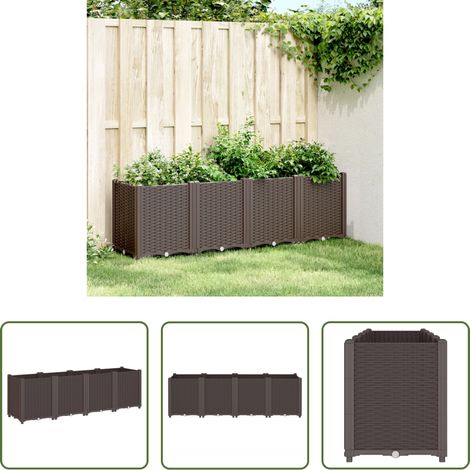 Jardinière patio -  Jardinière marron 160x40x53 cm polypropylène (1/5)