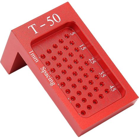 Mini-T-Lineal aus roter Aluminiumlegierung zum Messen und Markieren von Löchern bei Holzbearbeitungen – Hilfsmittel für Schreiner und Ingenieure (1/5)
