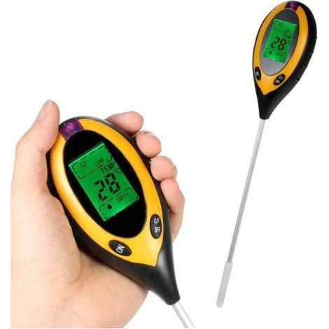 Testeur de Sol 4 en 1 Soil Tester PH-mètre,lumière du Soleil,température,hygromètre pour Jardin Ferme Pelouse Intérieur en Plein Air Plante Fleur GROOFOO (1/5)