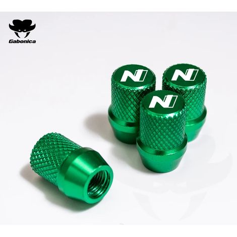 (Vert) Lot de 4 bouchons de valve de pneu de voiture, accessoires de style automobile compatibles avec N LINE KONA ACCENT TUCSON SANTA Creta Kauai Azera (1/5)