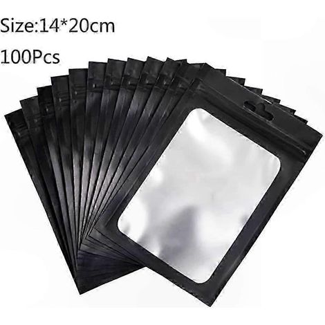 100 durchsichtige Mylar-Süßigkeitentüten, dicke, wiederverschließbare Aluminiumbeutel für Kosmetik, Badesalz und Kleinteile – blickdichte, geruchsdichte Beutel, Mini-Größe, 100er-Packung (1/5)
