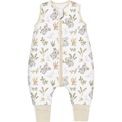 Gigoteuse pour bébé toute l'année avec pieds, 1,5 Tog, Gigoteuse d'hiver pour tout-petit, 100 % coton (1/5)