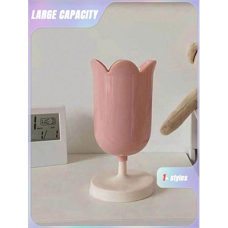Porte-stylo Tulip et pot de rangement pour pinceaux de maquillage - Design mignon en forme de cœur pour organisateur de bureau, cadeau de rentrée scolaire (1/5)