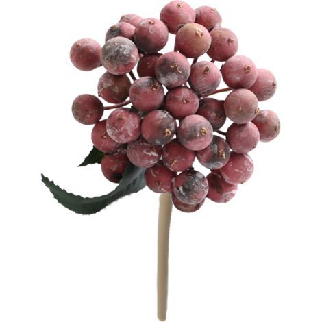 Faux Holly Berry Branch, Simulation de Baies de Noël Fleurs Petit Bouquet de Fruits Branche Ornements de Salon (C) (1/5)