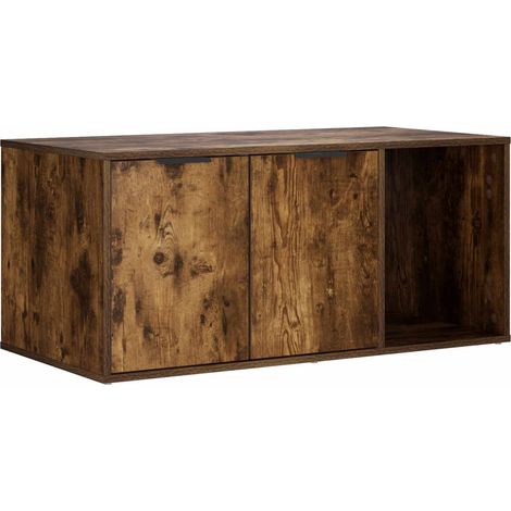 Meuble pour caisse de chat Chêne fumé 100 x 49 x 45 cm vidaXL