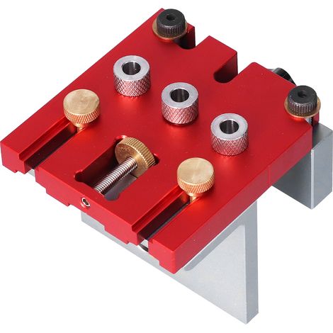 Jig de Perçage Bois - Gabarit de Perçage Précision en Aluminium - Kit Poinçon et Guide pour Travaux Menuiserie (1/5)