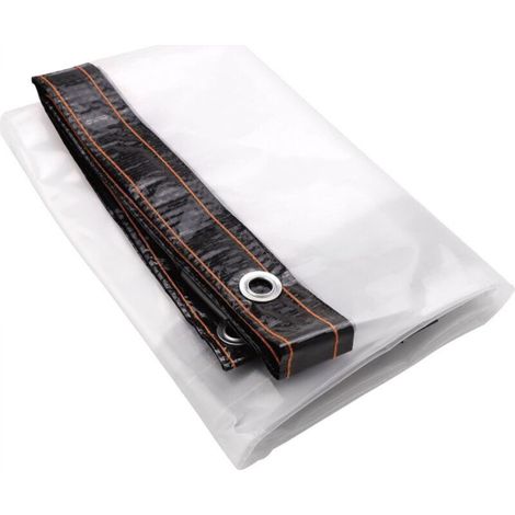 1 piece (22m) of transparent, waterproof, dustproof and rainproof polyethylene tarpaulin - with holes - suitable for greenhouses, gardens and terraces (1/5)