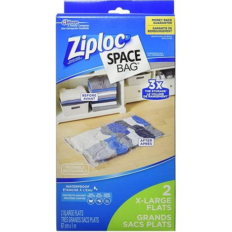 Space Bag Clothes Vacuum Sealer Storage Bags for Home and Closet Organization, Protects from Moisture, Dust and Pests, Extra Large, 2 Count (1/5)