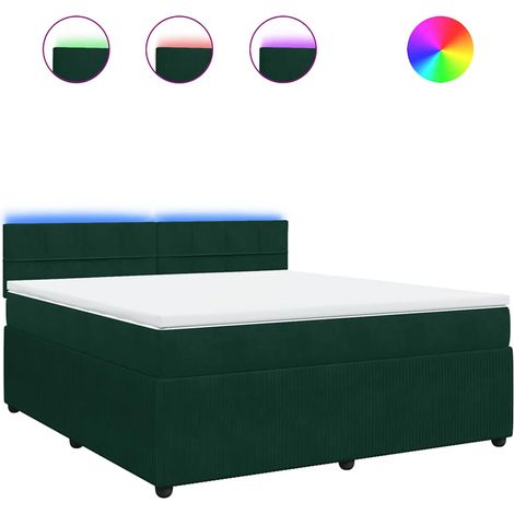 Maison Exclusive - Giroletto a Molle con Materasso Verde Scuro 180x200 cm Velluto (1/5)